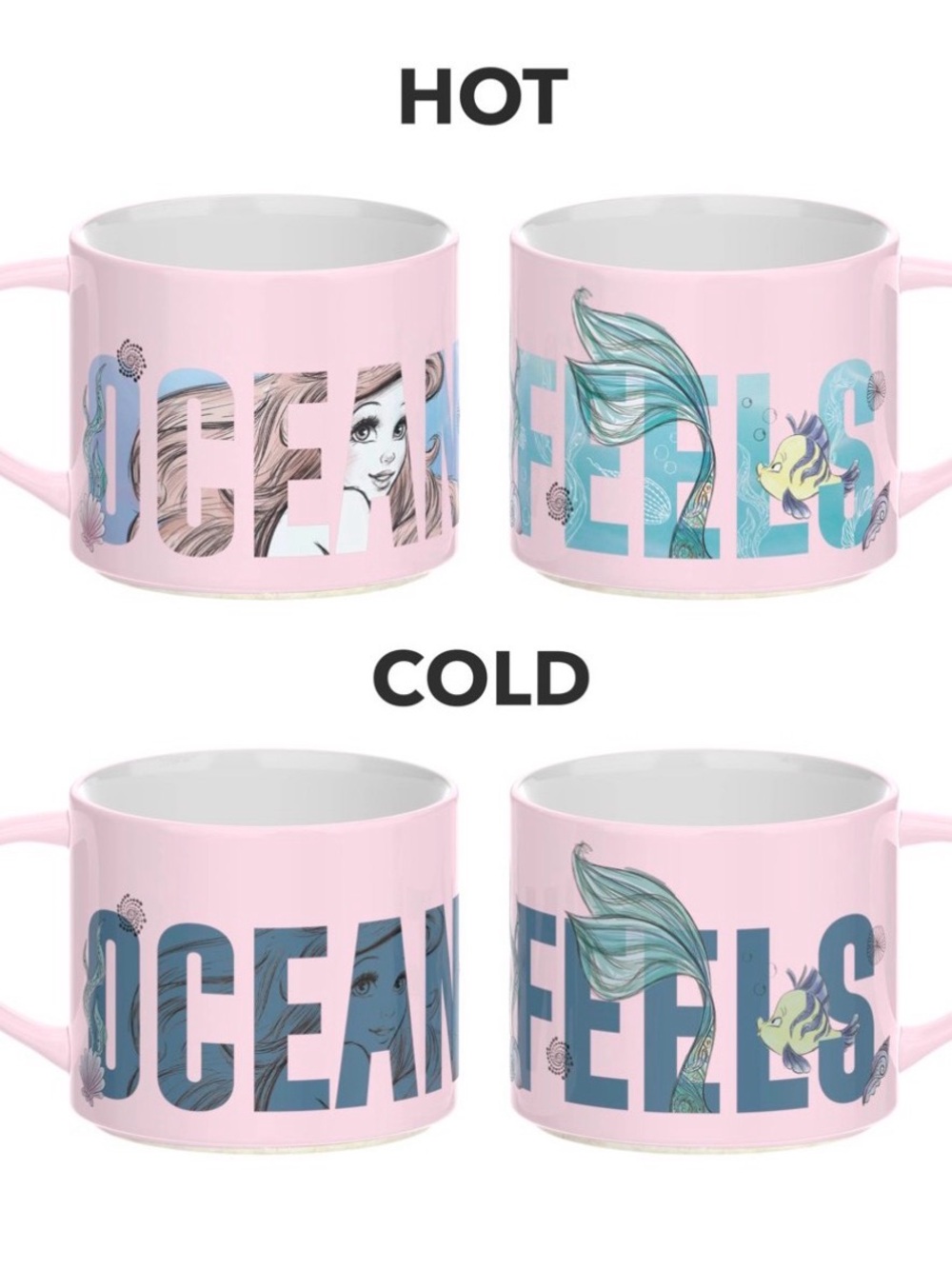 Disney Zak Designs Little Mermaid Ariel "Ocean Feels" Color Changing Coffee Mug
